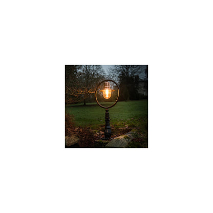 Classic railway style pedestal light in cast iron and steel 1.21m