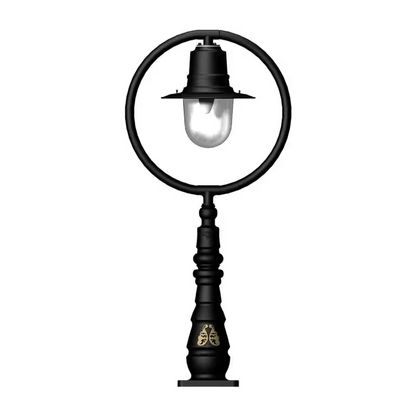 Classic Railway Style Pedestal Light In Cast Iron And Steel 1.21M