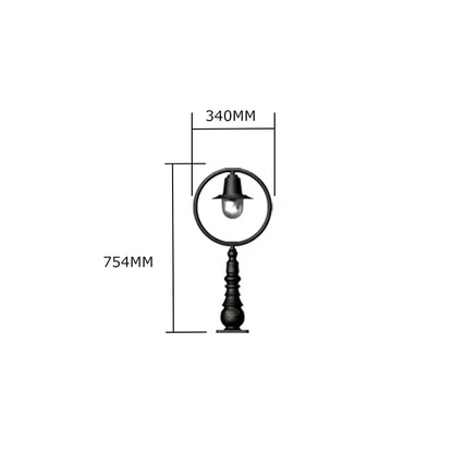 Classic Railway Style Pedestal Light In Cast Iron And Steel 0.75M