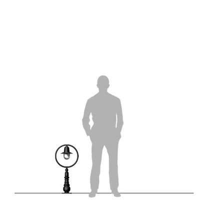 Classic Railway Style Pedestal Light In Cast Iron And Steel 0.75M