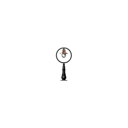 Classic railway style pedestal light in cast iron and steel 0.75m
