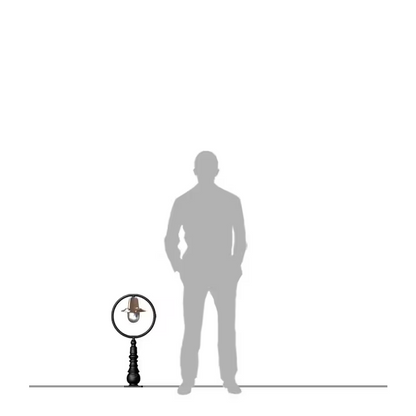 Classic Railway Style Pedestal Light In Cast Iron And Steel 0.75M