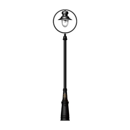 Classic Railway Style Lamp Post In Cast Iron And Steel 3.65M