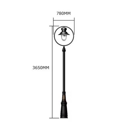 Classic Railway Style Lamp Post In Cast Iron And Steel 3.65M