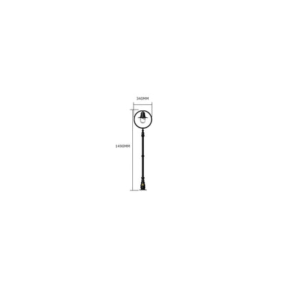 Classic railway style lamp post in cast iron and steel 1.49m