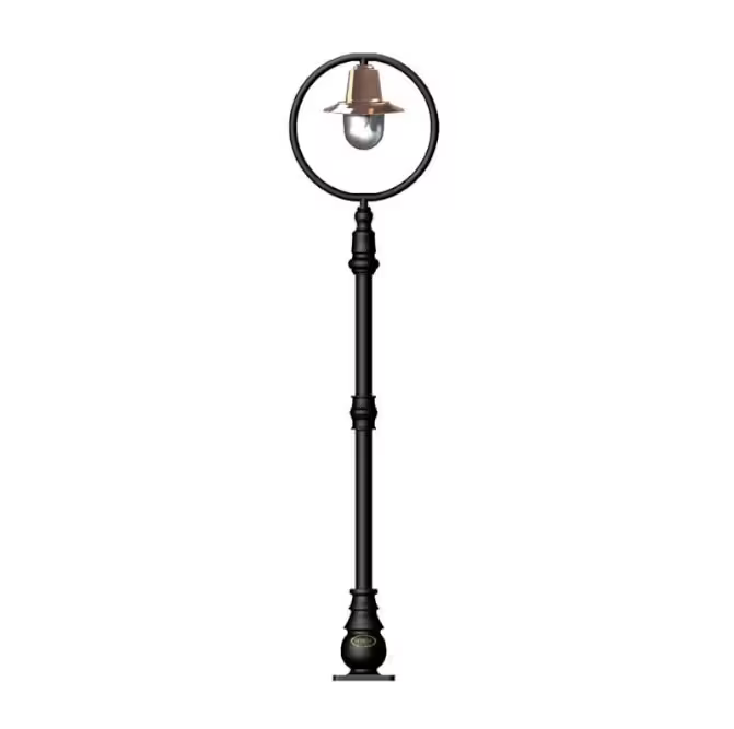 Classic Railway Style Lamp Post In Cast Iron And Steel 1.49M