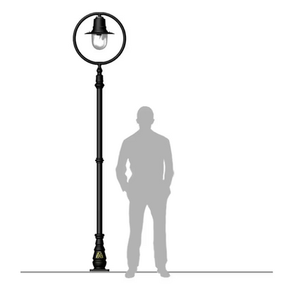 Classic Railway Style Lamp Post In Cast Iron And Steel 2.73M