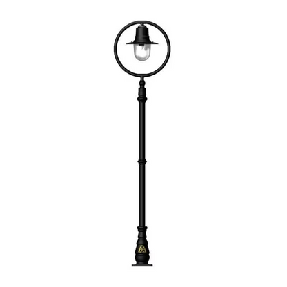 Classic Railway Style Lamp Post In Cast Iron And Steel 2.43M