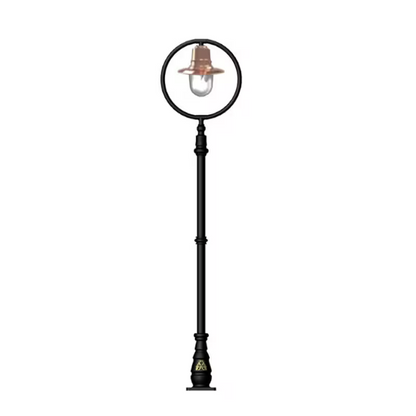 Classic Railway Style Lamp Post In Cast Iron And Steel 2.43M