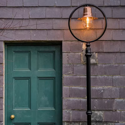 Classic Railway Style Lamp Post In Cast Iron And Steel 2.43M