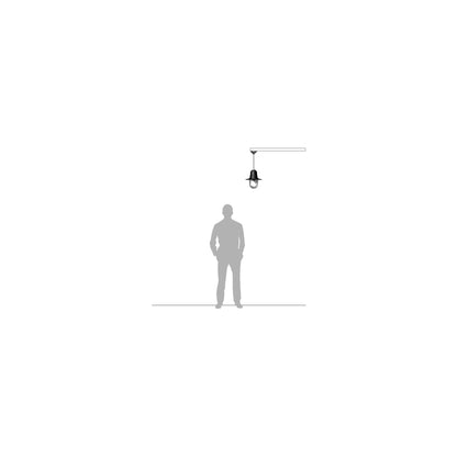 Classic railway style hanging light with chain 0.33m