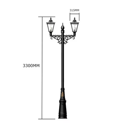 Victorian Style Large Double Headed Lamp Post 3.3M