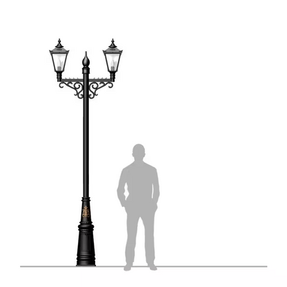 Victorian Style Large Double Headed Lamp Post 3.3M