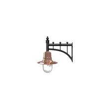Classic railway style wall light in cast iron and steel 0.62m