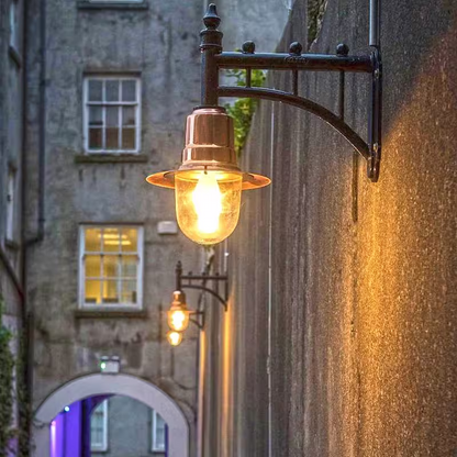 Classic Railway Style Wall Light In Cast Iron And Steel 0.62M