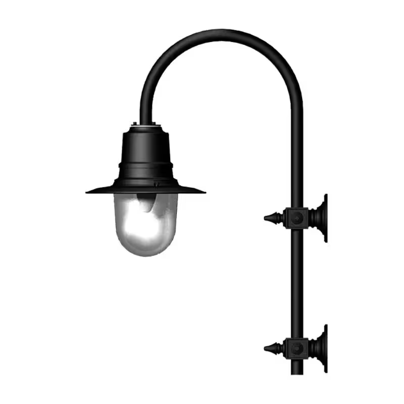 Vintage Tear Drop Wall Light In Galvanised Steel 0.91M