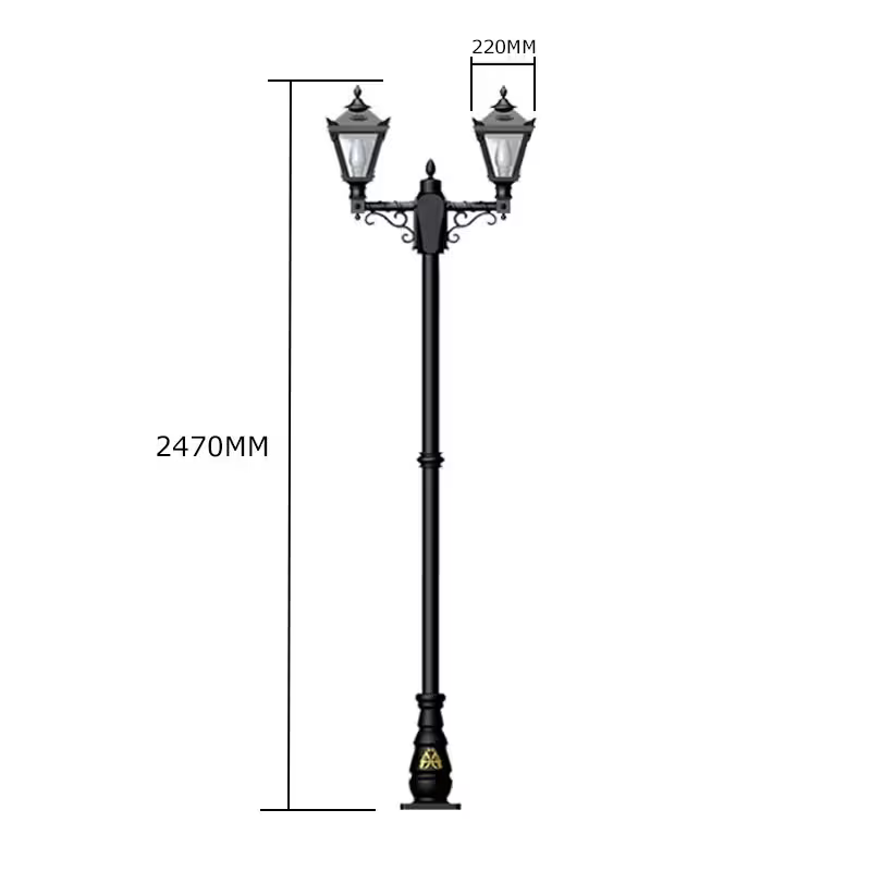 Victorian Style Medium Double Headed Lamp Post 2.47M
