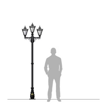 Victorian style medium triple headed lamp post 2.6m