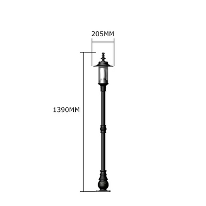 Georgian Style Lamp Post In Cast Iron And Steel 1.39M