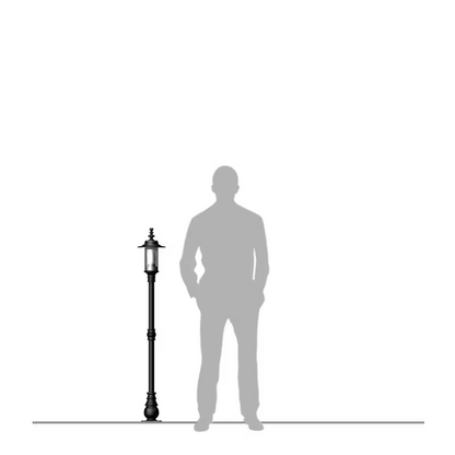 Georgian Style Lamp Post In Cast Iron And Steel 1.39M