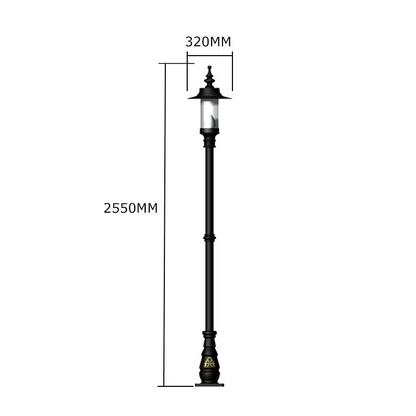 Georgian Style Lamp Post In Cast Iron And Steel 2.55M
