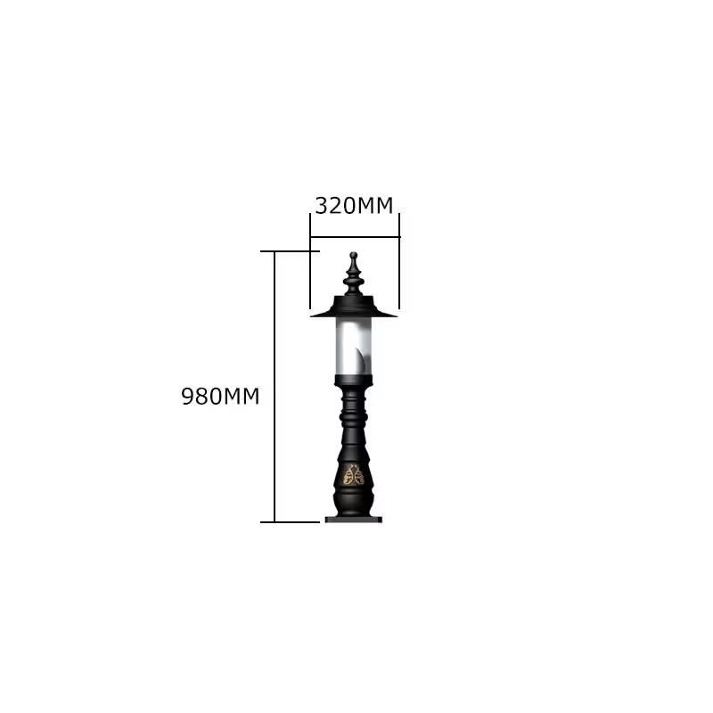 Georgian Style Pedestal Light In Cast Iron And Steel 0.98M