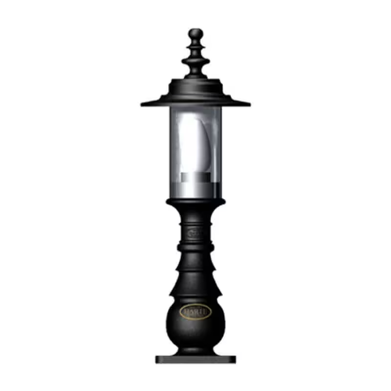 Georgian Style Pedestal Light In Cast Iron And Steel 0.62M