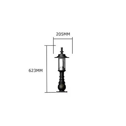 Georgian Style Pedestal Light In Cast Iron And Steel 0.62M