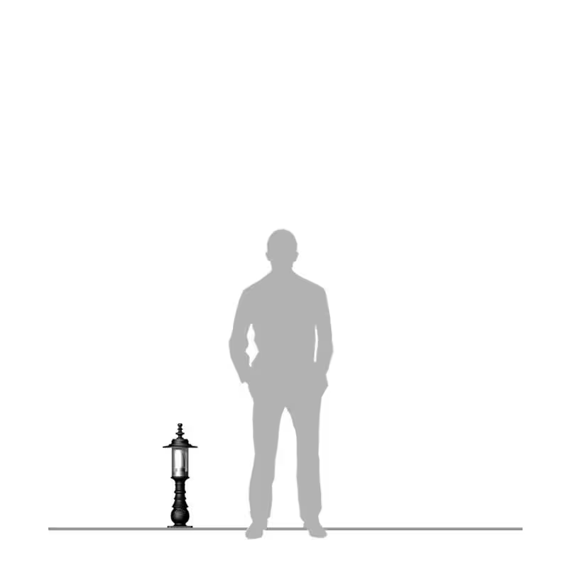 Georgian Style Pedestal Light In Cast Iron And Steel 0.62M