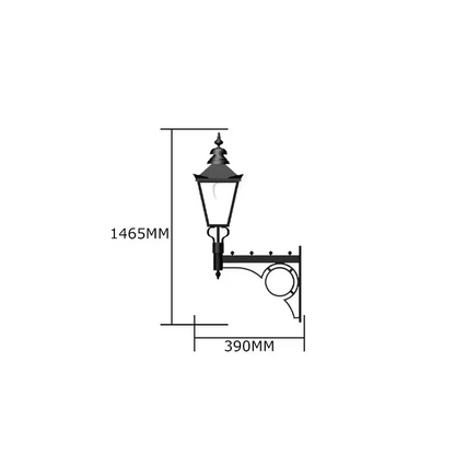 Large Victorian Traditional In Steel Wall Light 1.47M