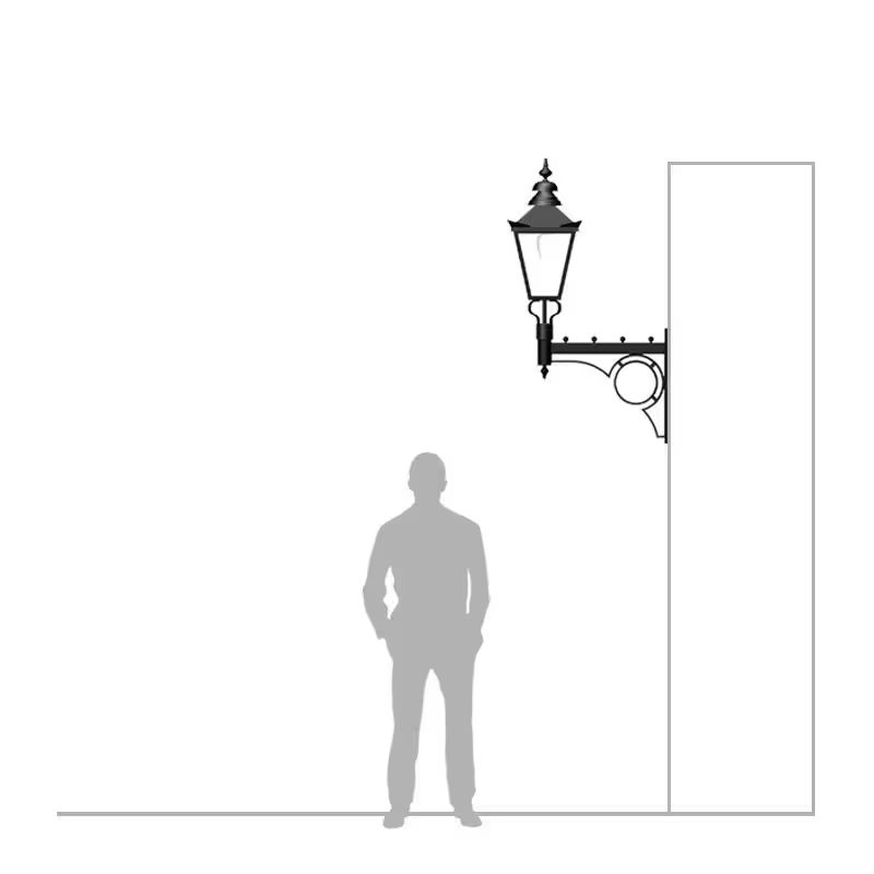 Large Victorian Traditional In Steel Wall Light 1.47M