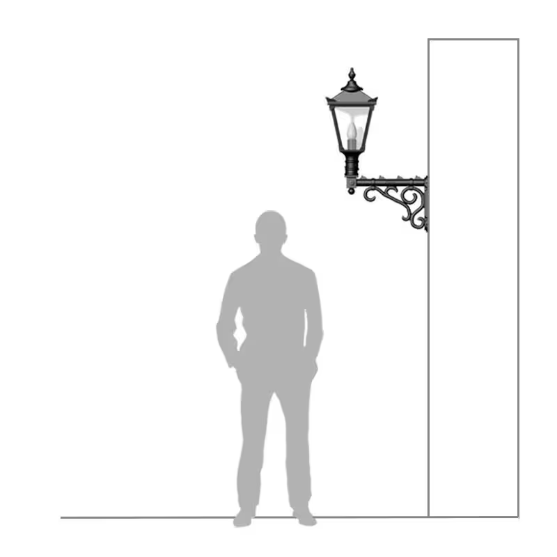 Victorian Traditional Cast Iron Wall Light With Decorative Arm 0.97M