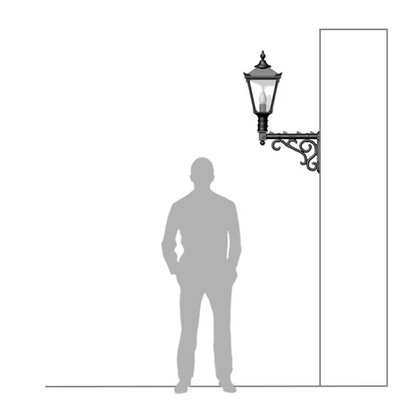 Victorian Traditional Cast Iron Wall Light With Decorative Arm 0.97M