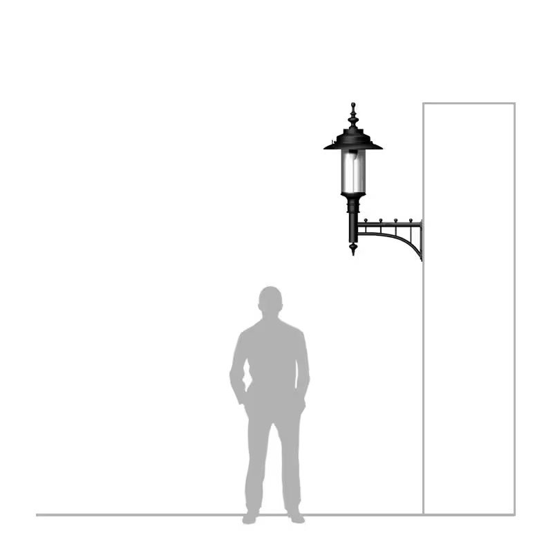 Large Georgian Style Wall Light In Cast Iron And Steel 1.27M