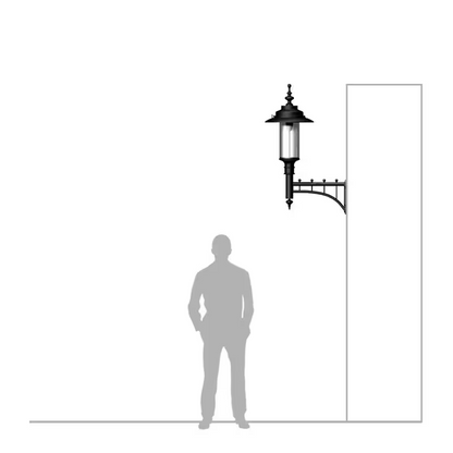 Large Georgian Style Wall Light In Cast Iron And Steel 1.27M