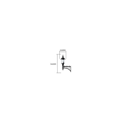 Georgian style wall light in cast iron and steel 0.94m
