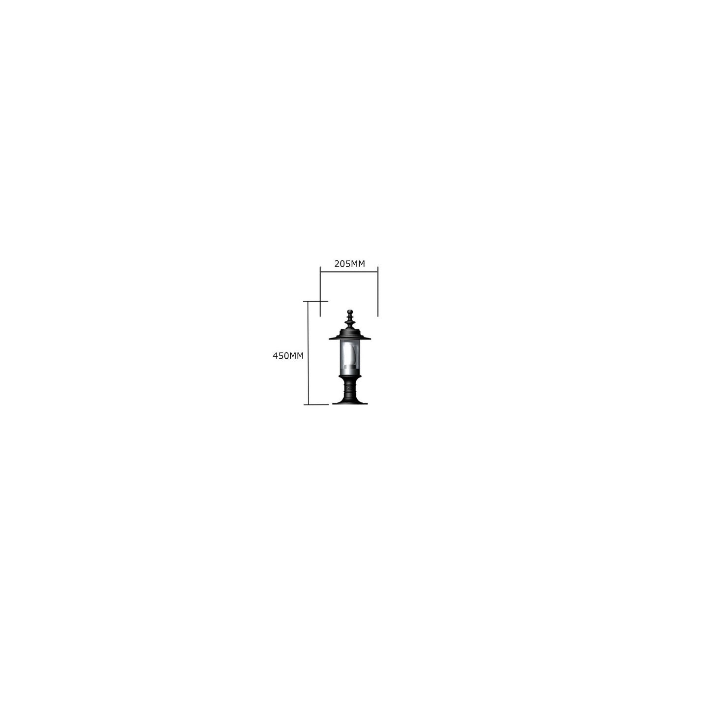 Georgian style pier light for flat piers 0.45m