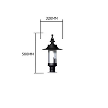 Georgian style pier light in cast iron and steel 0.58m
