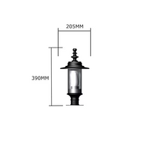 Georgian style pier light in cast iron and steel 0.39m