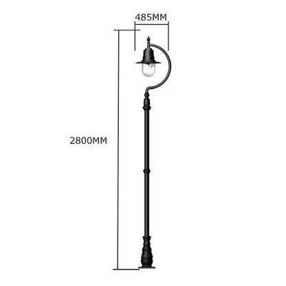 Vintage Tear Drop Lamp Post In Cast Iron And Steel 2.8M