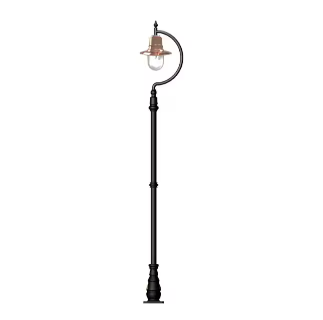 Vintage tear drop lamp post in cast iron and steel