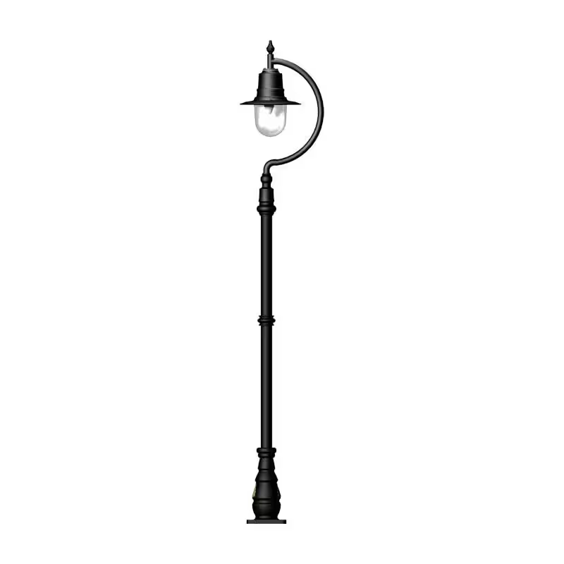 Vintage tear drop lamp post in cast iron and steel