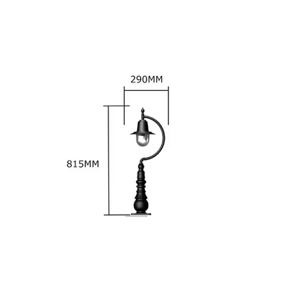 Vintage Tear Drop Pedestal Light In Cast Iron And Steel 0.82M