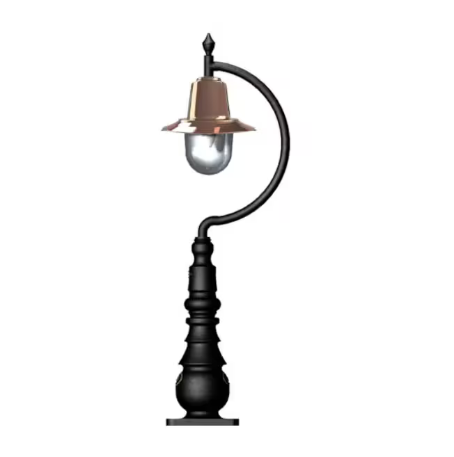 Vintage Tear Drop Pedestal Light In Cast Iron And Steel 0.82M