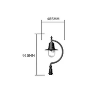 Vintage tear drop pier light in cast iron and steel 0.91m