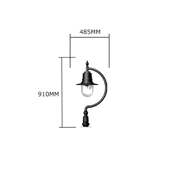 Vintage Tear Drop Pier Light In Cast Iron And Steel 0.91M