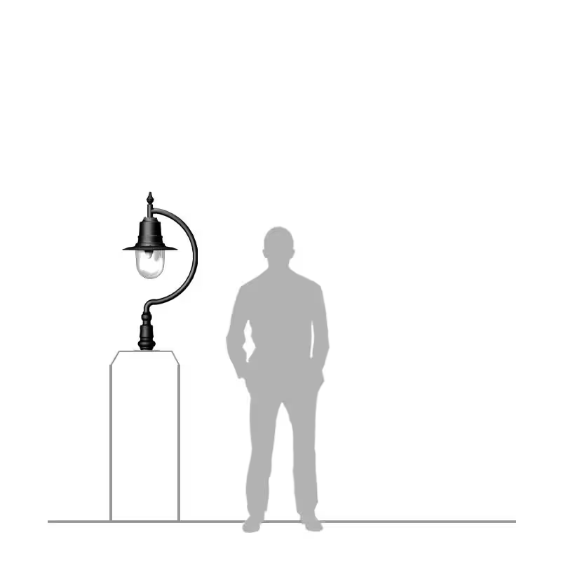 Vintage Tear Drop Pier Light In Cast Iron And Steel 0.91M