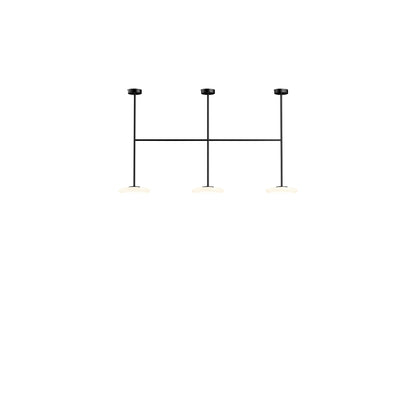 Ihana 100 3-Light LED Pendant in Black with Opal Glass