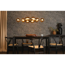 Juno 16 Light Pendant in Antique Brass /Amber
