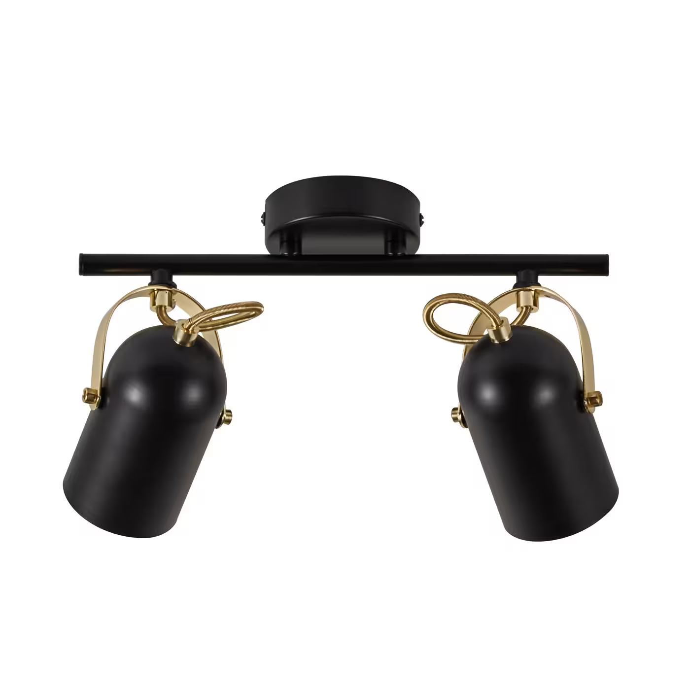 Lotus 2-Spot Ceiling Spotlight in Black/Brass